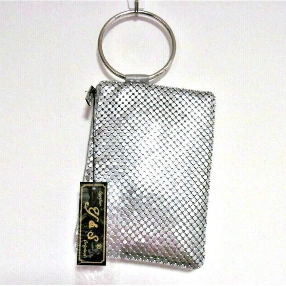 Y & S Original Silver Mesh Evening Bag Hoop Handle